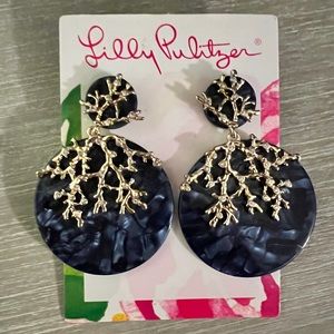 Lilly Pulitzer Coral Cove Earrings Navy Blue